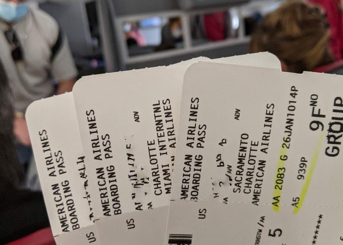 Boarding passes for flight to Havana